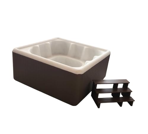 Puppenhaus-Whirlpool, braun, quadratisch, Miniatur-Garten, Spa, 1:12, Outdoor-Möbel von Melody Jane