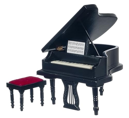 Schwarzer Flügel & Sitzbank Hocker Musikzimmermöbel Puppenhaus Miniatur 1:12 Schwarzer Flügel & Sitzbank Hocker Musikzimmermöbel Puppenhaus Miniatur 1:12 von Melody Jane