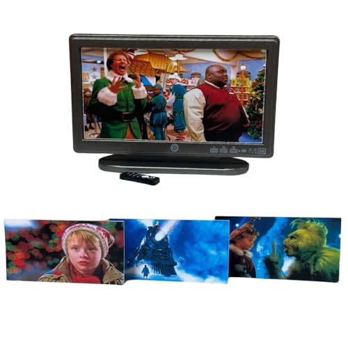 TV & Fernbedienung mit Weihnachtsfilmszene Filmabend Modern Puppenhaus Zubehör TV & Fernbedienung mit Weihnachtsfilmszene Filmabend Modern Puppenhaus Zubehör von Melody Jane