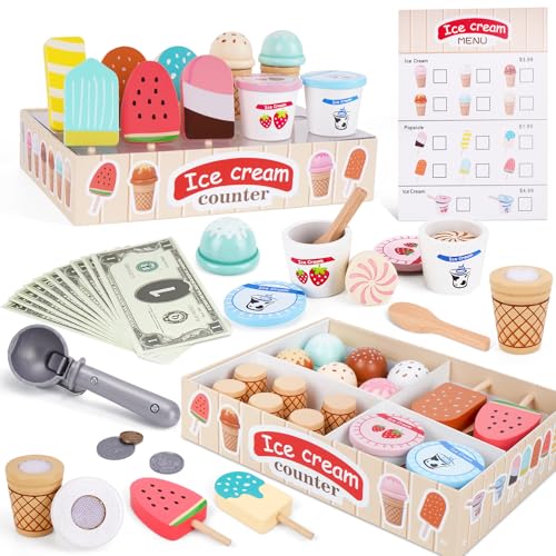 Eisdiele Kinder Holz, Montessori Spielzeug ab 3 Jahre, Holzspielzeug Kaufladen Zubehör, Kinderküche Zubehör Kaufladen Kinder, EIS Spielzeug Weihnachten Kinderspielzeug ab 3 Jahren Jungen Mädchen Eisdiele Kinder Holz, Montessori Spielzeug ab 3 Jahre, Holzspielzeug Kaufladen Zubehör, Kinderküche Zubehör Kaufladen Kinder, EIS Spielzeug Weihnachten Kinderspielzeug ab 3 Jahren Jungen Mädchen von Melofaver
