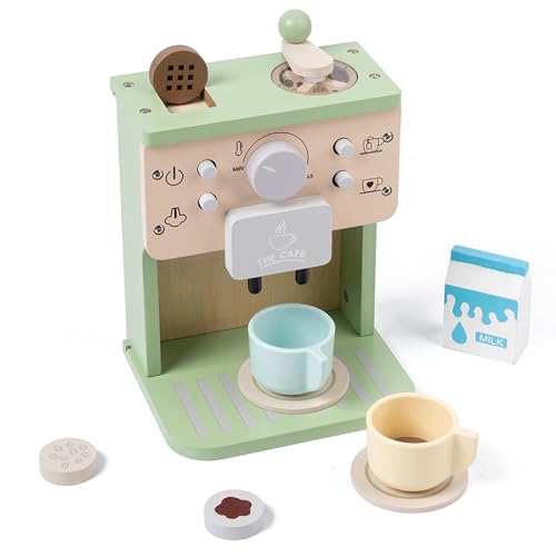 Kaffeemaschine Kinder Holz, 12 Teile Spielküche Zubehör Kaffeeservice Spielset, Kinderküche Zubehör Küchenzubehör Kinder Holz, Holzspielzeug Rollenspiel Geschenk für Jungen Mädchen ab 3 4 5 Jahre Kaffeemaschine Kinder Holz, 12 Teile Spielküche Zubehör Kaffeeservice Spielset, Kinderküche Zubehör Küchenzubehör Kinder Holz, Holzspielzeug Rollenspiel Geschenk für Jungen Mädchen ab 3 4 5 Jahre von Melofaver
