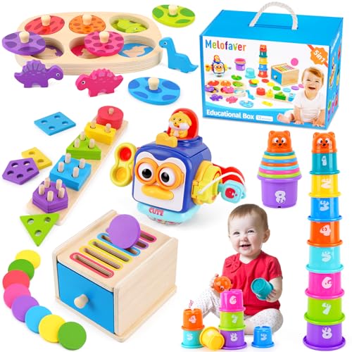 Melofaver Montessori Spielzeug ab 1 Jahr, Baby Motorikspielzeug ab 1 2 3 Jahr, Holzpuzzle, Sensorik Spielzeug, Stapelturm, Stapelspielzeug, Farbe Sortierspielzeug, Geschenk für Junge Mädchen Melofaver Montessori Spielzeug ab 1 Jahr, Baby Motorikspielzeug ab 1 2 3 Jahr, Holzpuzzle, Sensorik Spielzeug, Stapelturm, Stapelspielzeug, Farbe Sortierspielzeug, Geschenk für Junge Mädchen von Melofaver