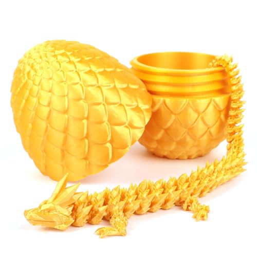 30,5 cm goldenes Drachenei, 3D-gedruckter Drache, mysteriöses Drachenei, Dracheneier mit Drachen im Inneren, Zappeln, Drachenspielzeug von Memogizz