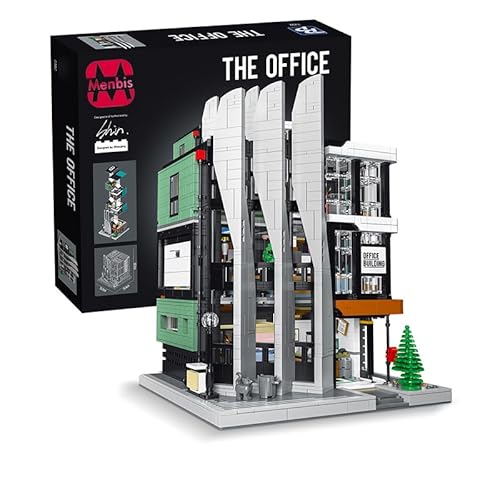 Narwhals 3828-teiliges City Office Building Block Kit, MOC Moderner Bürohochhaus-Bausatz, Straßenansicht-Gebäudemodell für Erwachsene und Kinder, 8mm kompatibel mit Technic. von Menbis