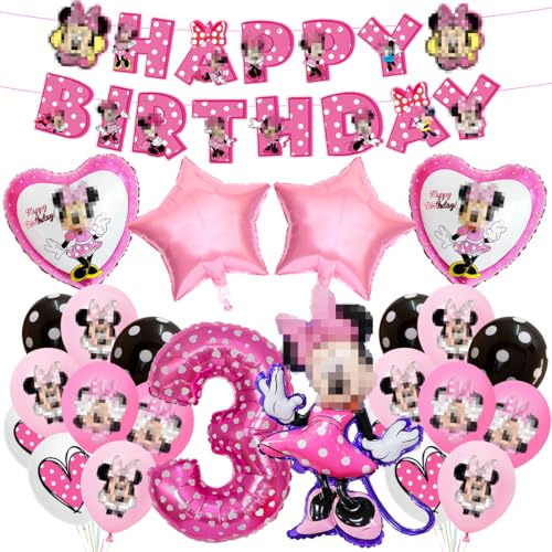 Geburtstagsdeko 3 Jahre Mädchen, Luftballon 3 Jahre Rosa, Deko 3. Geburtstag Mädchen, Herzförmige Folienballonsfür Thema Party, Babypartys Geburtstagsdeko 3 Jahre Mädchen, Luftballon 3 Jahre Rosa, Deko 3. Geburtstag Mädchen, Herzförmige Folienballonsfür Thema Party, Babypartys von Menelos