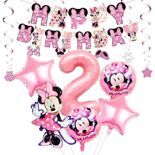 Geburtstagsdeko Mädchen 2 Jahre, Luftballon 2. Geburtstag, Mouse Deko 2. Geburtstag Mädchen, Rosa Ballon für kindergeburtstag Theme Party Geburtstagsdeko Mädchen 2 Jahre, Luftballon 2. Geburtstag, Mouse Deko 2. Geburtstag Mädchen, Rosa Ballon für kindergeburtstag Theme Party von Menelos