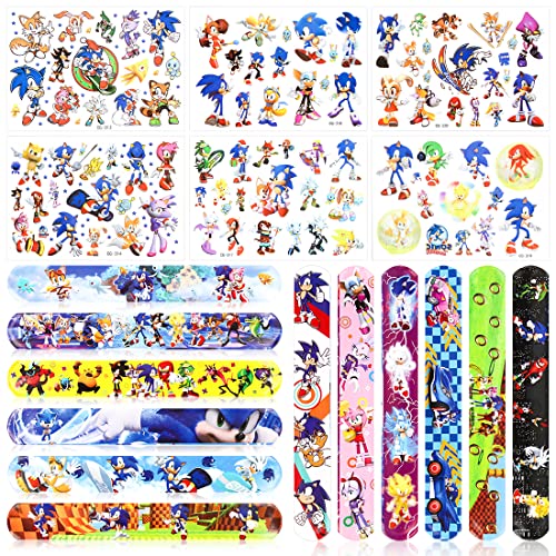 Kindergeburtstag Party Mitgebsel - 12 PCS Slap Armbänder + 6 PCS Tattoo, Snap Armband, Schnapparmbänder - Gastgeschenke für Kinder von Menelos