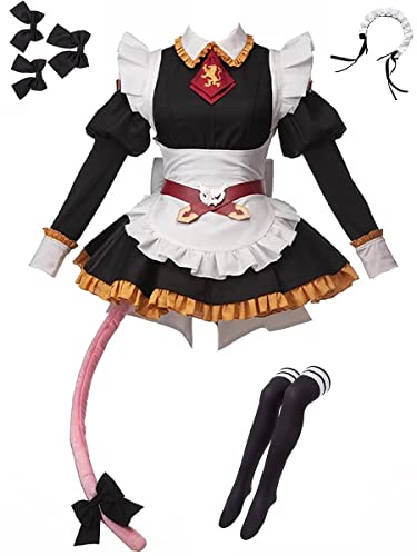 Anime Fate/Grand Order Fate Apocrypha Rider Astolfo Cosplay JK Schuluniform Dienstmädchenanzug Fancy Outfit (Größe XL, Schwarz) von MengXin