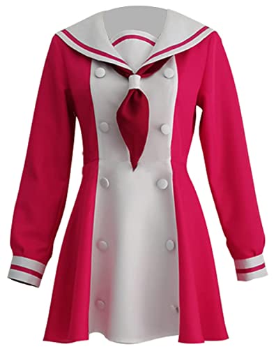 Anime Munou No Nana Hiiragi Nana Cosplay Kostüme Fliege Kopfbedeckung Socken Kleid Uniform (L, Rot) von MengXin