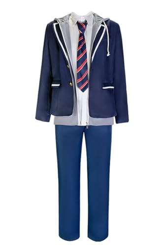 Anime Project Sekai Colorful Stage! Shinonome Akito Cosplay-Kostüm, Halloween-Kleidung, Anzug (Blau, Größe M) von MengXin