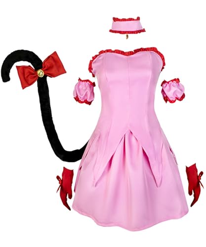 Anime Tokyo Mew Mew Strawberry Momomiya Ichigo Cosplay Kostüm Mädchen Rosa Kleid Halloween (Rosa, XS) von MengXin