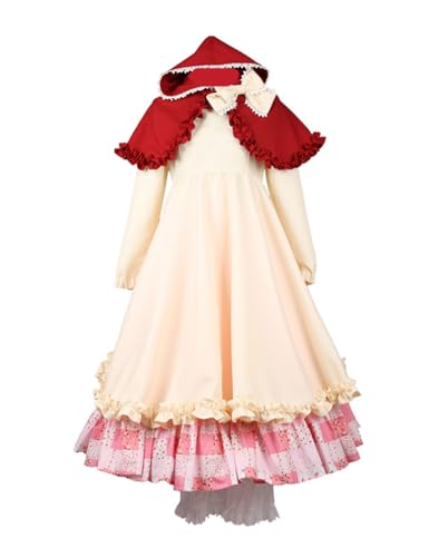 Axis Powers Hetalia Cosplay Belgien Kostüm Kleid mit Kapuze Schal Lolita Mädchen Halloween Weihnachten Anzug (gelb, klein) von MengXin