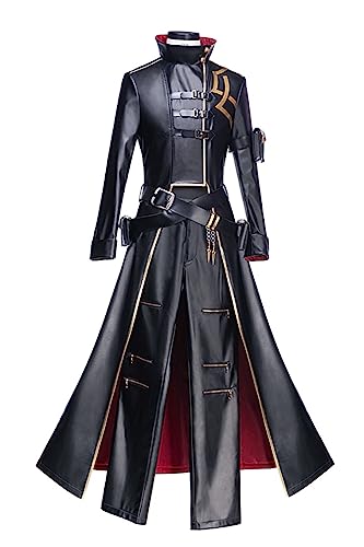 Fate Grand Order FGO Gilgamesh glitzernde zeremonielle gotische Trenchuniform Anime Cosplay Kostüm Halloween Anzug (Schwarz, Medium) von MengXin
