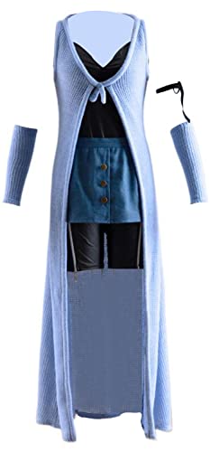 Final Fantasy Rinoa Heartilly Cosplay Marke Kostüm Täglich Anzug Halloween Anpassen (L, Blau) von MengXin