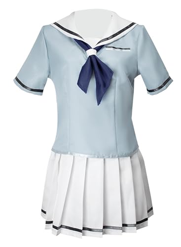 MengXin Anime BanG Dream Toyama Kasumi Cosplay-Kostüm, Matrosenanzug, Uniform, Halloween, Blau, Größe XXL von MengXin