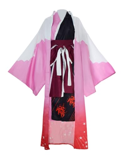 MengXin Anime Bungo Stray Dogs Ozaki Kouyou Cosplay Kostüm Japanischer Kimono-Anzug Halloween-Kleidung (rot, klein) von MengXin
