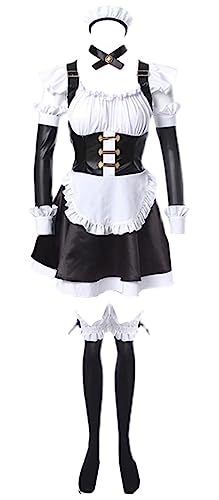 MengXin Anime Fate Grand Order Cosplay Kostüm Tamamo no Mae Cosplay Kostüm Damen Dienstmädchen Kleid Anpassen (Weiß, Large) von MengXin
