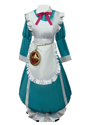 MengXin Anime Gushing Over Magical Mädchen Cosplay Morino Korisu Cosplay Kostüm Dienstmädchenkleid personalisierbar (Blau, XL) von MengXin