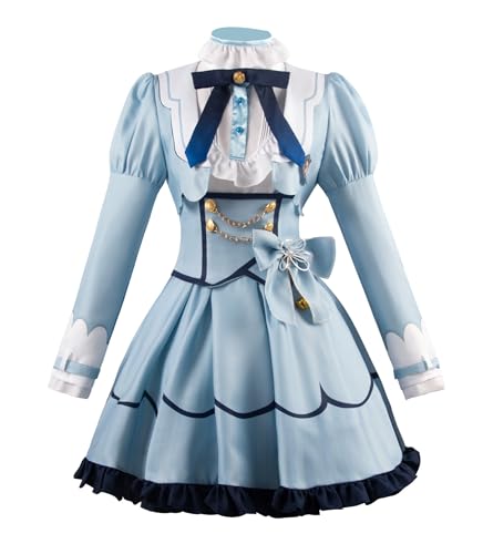 MengXin Anime NIJISANJI Virtual YouTuber Amamiya Kokoro Cosplay Kostüm Lolita Kleid Prinzessin Rock (Blau, personalisierbar) von MengXin