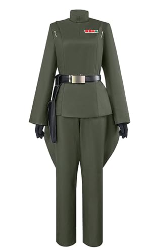 MengXin Damen-Kostüm, Motiv: Kaiseroffizier, Militäruniform, Oberteil, Hose, Hut, Gürtel, Handschuhe, Anzug (grün, groß) von MengXin
