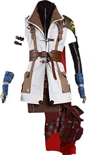 MengXin Final Fantasy XIII Lightning Cosplay Unifrom Anzug Damen Mädchen Halloween Kostüme (S, Weiß) von MengXin