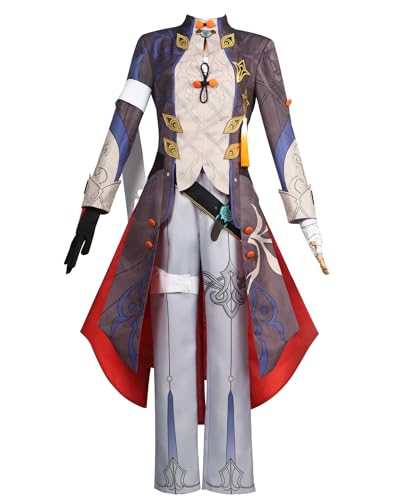 MengXin Game Honkai Star Rail Blade Cosplay Kostüm Outfit Uniform Komplettes Set mit Zubehör Halloween (Braun, Groß) von MengXin