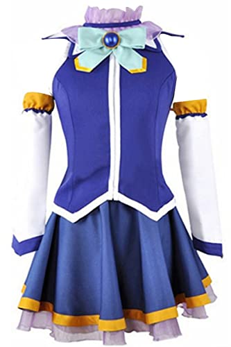 MengXin KonoSuba God's Blessing on this Wonderful World Cosplay Aqua Tops Kleid Uniform Outfit (XXXL-L, Blau) von MengXin