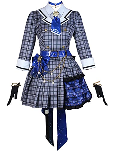 MengXin Virtual YouTuber VTuber Hololive Hoshimachi Hosimati Suisei Outfits Cosplay Kostüme Halloween Kleid (Groß, Blau) von MengXin