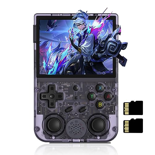 Anbernic RG353V Handheld Spielekonsole kompatibel mit Dual OS Android 11 and Linux System, Support 2.4G/5G WiFi 4.2 Bluetooth 64G SD Card, 3200mAH Hochkapazitätsbatterie,Transparent Violett von Mengtech