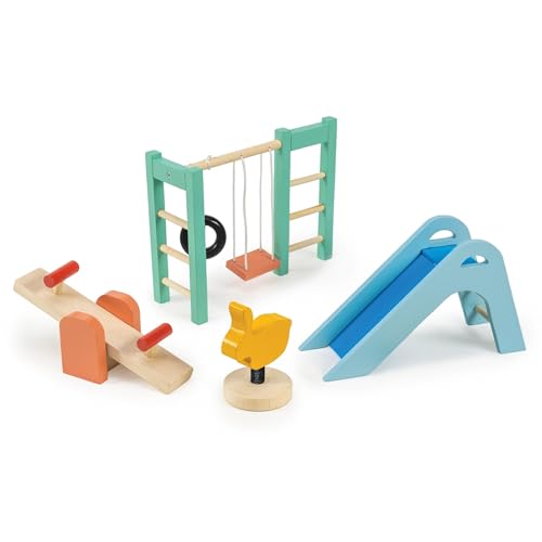 Mentari Spielzeug - Spielplatz-Set - Spielplatzgeräte aus Holz für Puppenhaus - Interaktive Teile für kleine Welten - Fördert Feinmotorik und fantasievolles Spielen bei Jungen und Mädchen - ab 3 Mentari Spielzeug - Spielplatz-Set - Spielplatzgeräte aus Holz für Puppenhaus - Interaktive Teile für kleine Welten - Fördert Feinmotorik und fantasievolles Spielen bei Jungen und Mädchen - ab 3 von Mentari