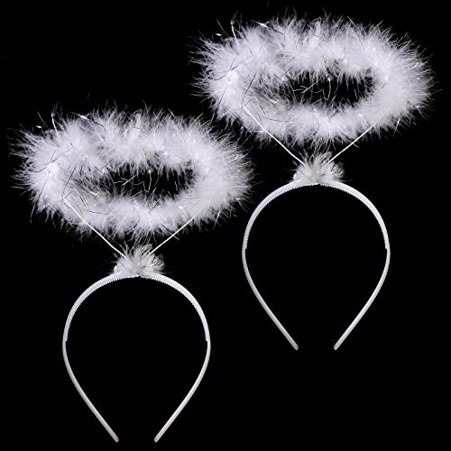 2 Stücke White Angel Halo, Alice Engel Heiligenschein, Halloween Accessoires, das perfekte Accessoire für Damen, Herren & Kinder als Ergänzung zu einem Engelskostüm von Menwings
