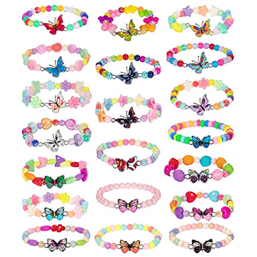 Menwings 20 Stück Armband Kinder, Stimmungsarmband Mädchen, Freundschaftsarmbänder Kinderschmuck, Mitgebsel Kindergeburtstag- und Neujahrsgeschenke von Menwings