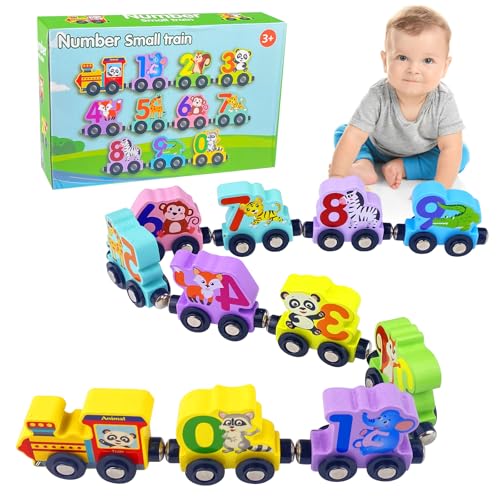 MeoZynxadril Holz Zug Spielzeug Set, Hölzerner Spielzeugzug, Magnetische Holzspielzeug, Bunter Zahlenzug, Pädagogisches Spielzeug, Tier Digitaler Zug, für Montessori Pädagogisches Lernspielzeug MeoZynxadril Holz Zug Spielzeug Set, Hölzerner Spielzeugzug, Magnetische Holzspielzeug, Bunter Zahlenzug, Pädagogisches Spielzeug, Tier Digitaler Zug, für Montessori Pädagogisches Lernspielzeug von MeoZynxadril