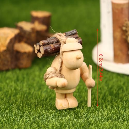 1:12 Puppenhaus Miniatur-Gartenszene Spielzeug; Hängetopf, Holzstapel, Brennholzwagen und Holzfällermodell rund um Lagerfeuer von Meokro