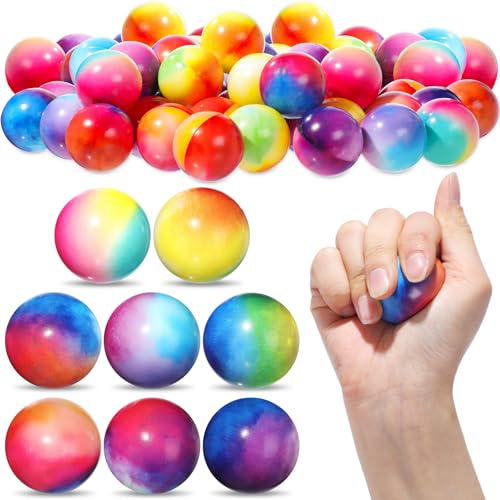 Meooeck 144 Stück Galaxie-Stressbälle für Kinder, 4,9 cm, sensorischer Stress, Schaumstoffbälle, Farbverlauf, Raumthema für Erwachsene, Dekompressionsspielzeug, Partyzubehör, Geburtstagsgeschenk von Meooeck