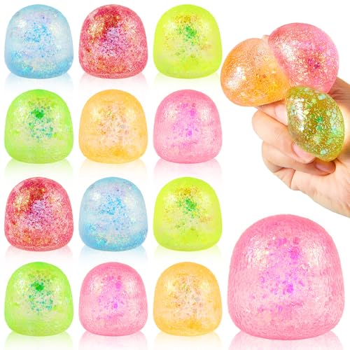Meooeck Fudge Candy Stressball, Glitzer, strukturiert, sensorisches Fidget-Spielzeug mit Pailletten, Angst, Stressabbau, dehnbar, verschiedene Farben, für Kinder, Party, Geschenk, Großpackung für Büro Meooeck Fudge Candy Stressball, Glitzer, strukturiert, sensorisches Fidget-Spielzeug mit Pailletten, Angst, Stressabbau, dehnbar, verschiedene Farben, für Kinder, Party, Geschenk, Großpackung für Büro von Meooeck