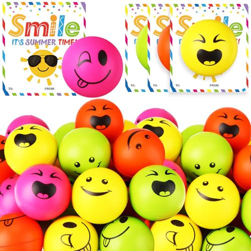 Meooeck Stressbälle, Geschenk zum Jahresende für Studenten, lächelndes Gesicht, 5,1 cm, Quetschball mit Wunschkarte, Lächeln, Stressbälle, Schule für Klassenzimmer, Austauschpreis, Partygeschenk (bunt Meooeck Stressbälle, Geschenk zum Jahresende für Studenten, lächelndes Gesicht, 5,1 cm, Quetschball mit Wunschkarte, Lächeln, Stressbälle, Schule für Klassenzimmer, Austauschpreis, Partygeschenk (bunt von Meooeck