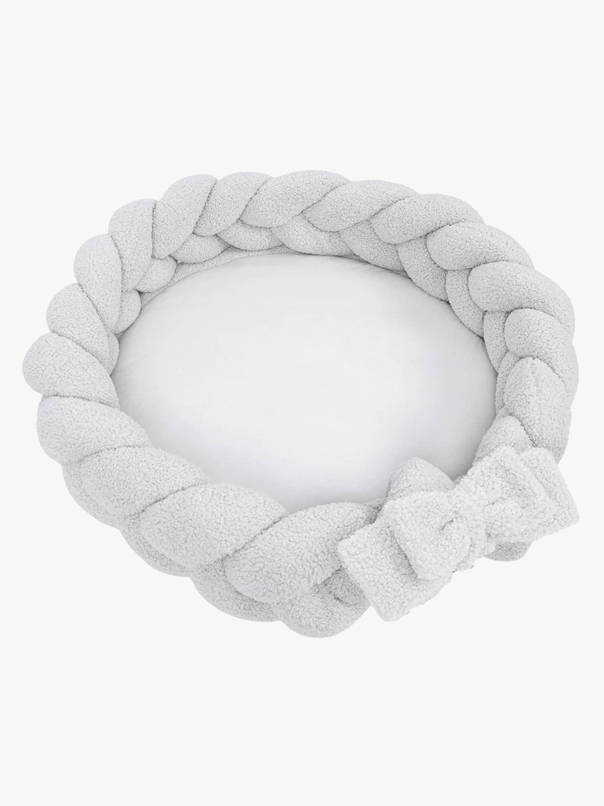 MeowBaby Bearly Babynest mit geflochtenem Schutz &  Spielteppich, Offwhite von MeowBaby