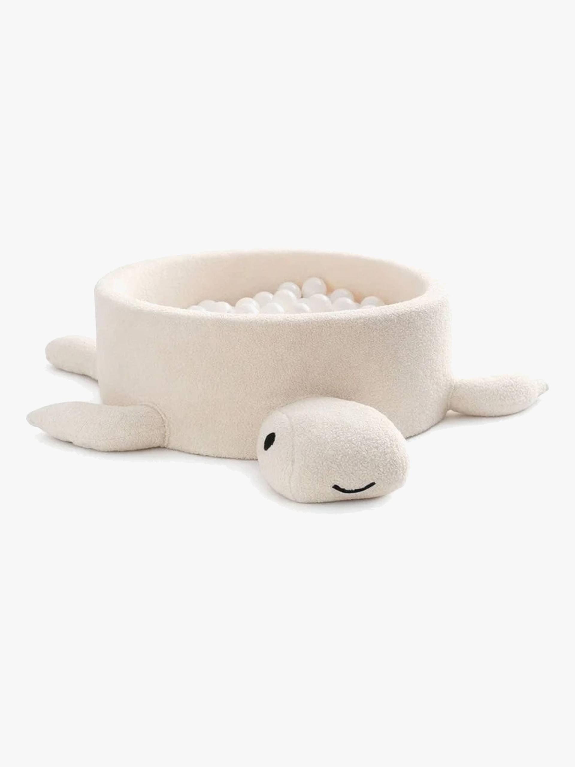 MeowBaby Boucle Turtle Bällebad, Cheesecake Cream Beige von MeowBaby
