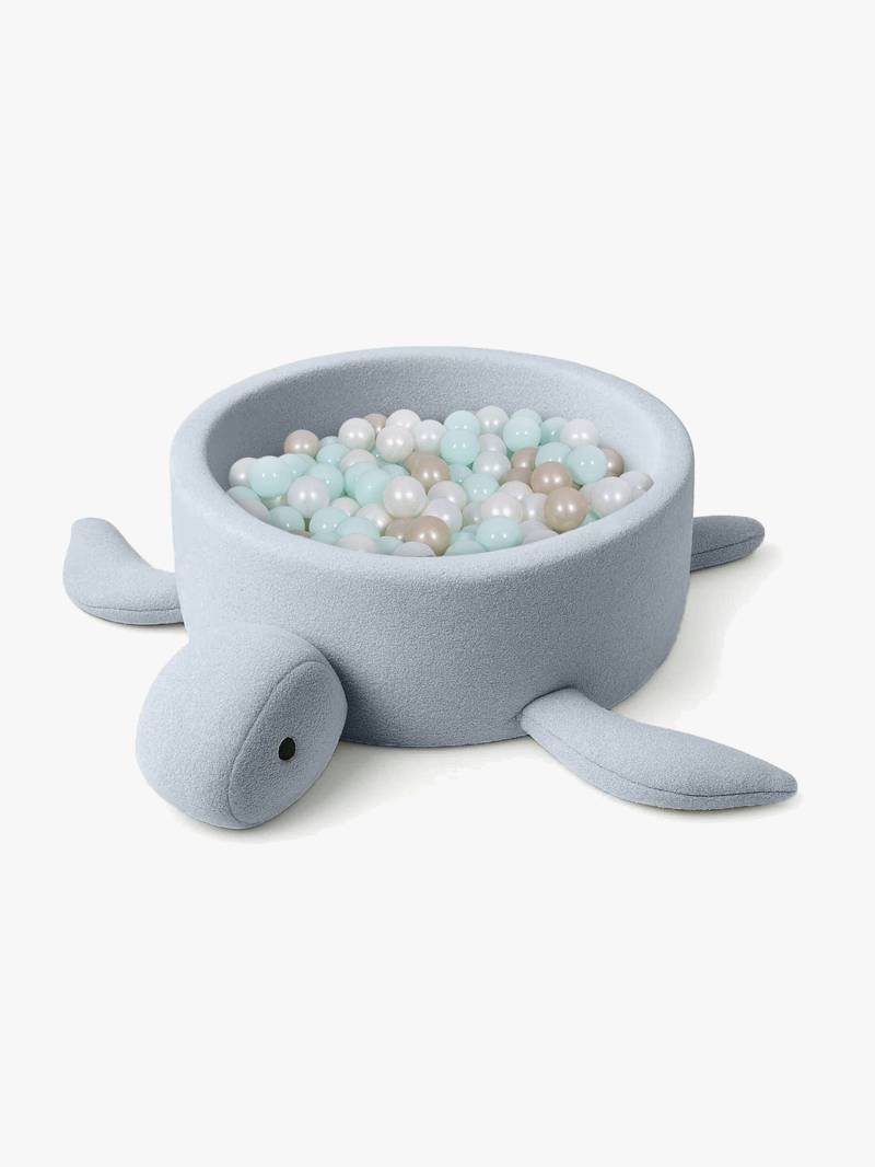 MeowBaby Boucle Turtle Bällebad, Dusty Ice Blue von MeowBaby
