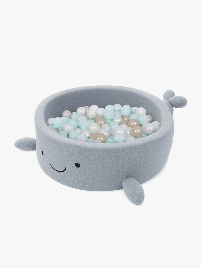 MeowBaby Boucle Whale Bällebad, Dusty Ice Blue MeowBaby Boucle Whale Bällebad, Dusty Ice Blue von MeowBaby