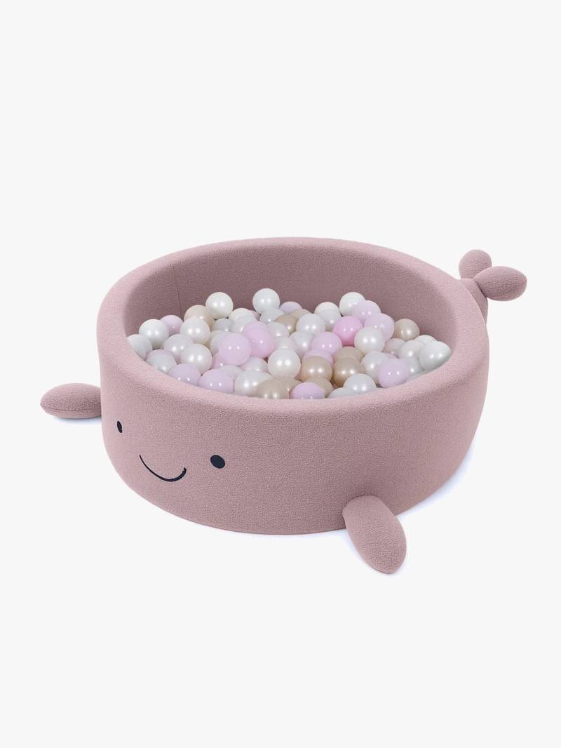 MeowBaby Boucle Whale Bällebad, Raspberry Glaze Pink von MeowBaby