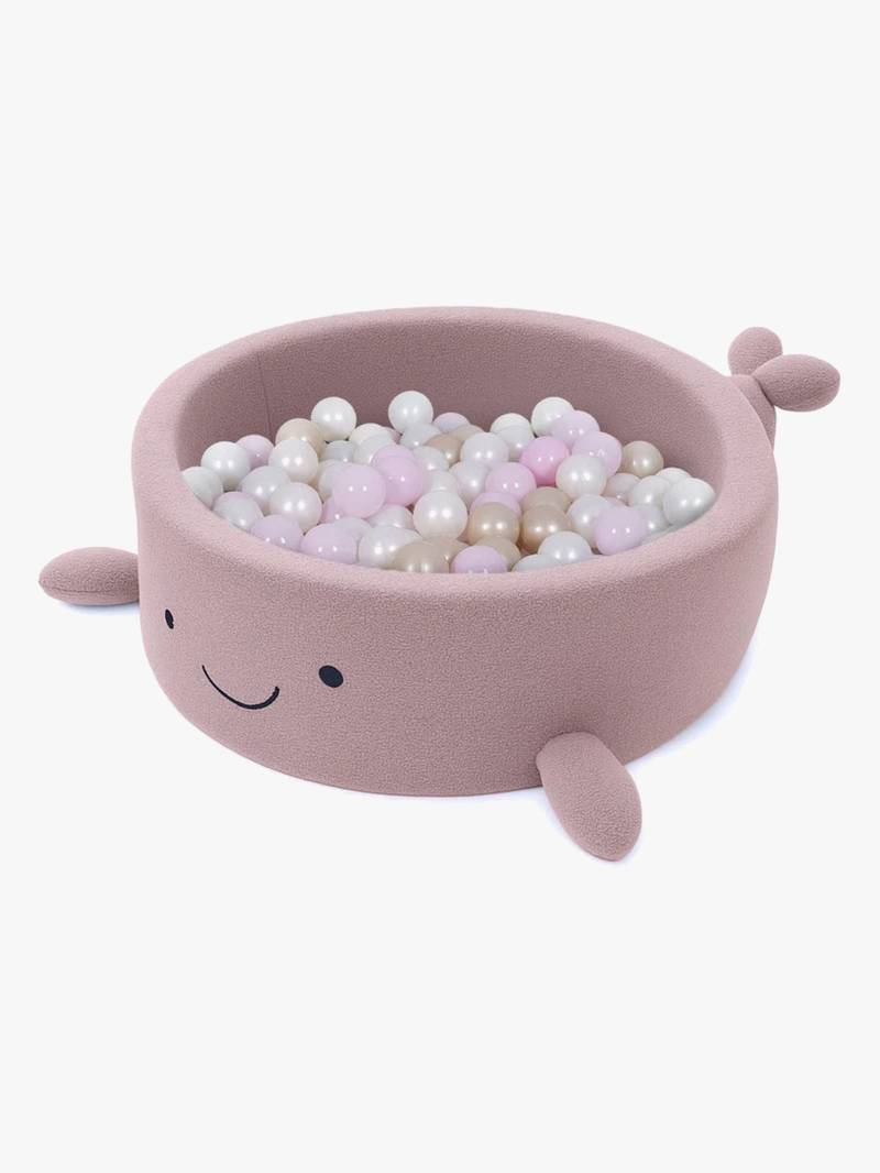 MeowBaby Boucle Whale Bällebad, Raspberry Glaze Pink von MeowBaby