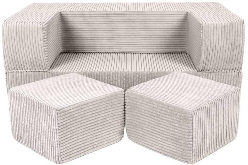 Meowbaby Play Aesthetic Cube Modul-Sofa, Ecru, Kindersofa, Kindercouch, Kinder von MeowBaby