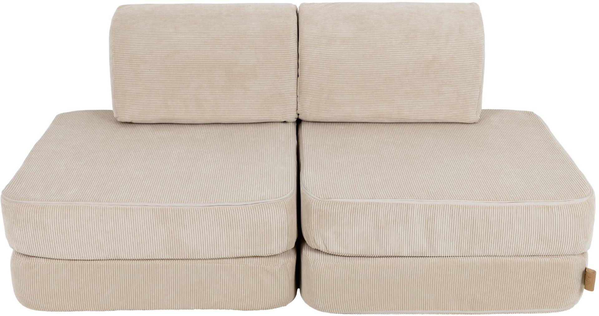 Meowbaby Play Pocket Modulares Sofa Basic Slimcord 120x60 cm, Ecru, Kindersofa, Kindercouch, Kinder von MeowBaby