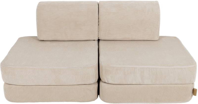 Meowbaby Play Pocket Modulares Sofa Basic Slimcord 120x60 cm, Ecru, Kindersofa, Kindercouch, Kinder von MeowBaby
