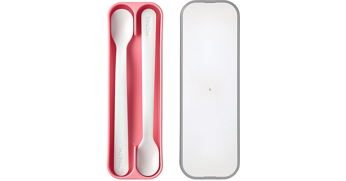 Fütterlöffel MIO deep pink, 2 Stück in Transportbox von Mepal