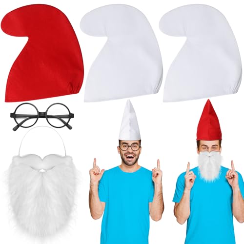 Mepase 5-teiliges Elfen-Kostüm für Erwachsene, enthält 3 Zwergen-Elfenhüte, 1 weißer Bart, 1 Brille für Halloween, Cosplay, Party-Zubehör Mepase 5-teiliges Elfen-Kostüm für Erwachsene, enthält 3 Zwergen-Elfenhüte, 1 weißer Bart, 1 Brille für Halloween, Cosplay, Party-Zubehör von Mepase
