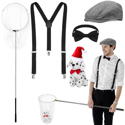 Mepase 5-teiliges Halloween-Hundefänger-Kostüm-Set, Dalmatiner-Hundefänger-Kostüm für Erwachsene, Paare, Männer, Halloween, Cosplay, Party, Klassische Farbe, Einheitsgröße Mepase 5-teiliges Halloween-Hundefänger-Kostüm-Set, Dalmatiner-Hundefänger-Kostüm für Erwachsene, Paare, Männer, Halloween, Cosplay, Party, Klassische Farbe, Einheitsgröße von Mepase
