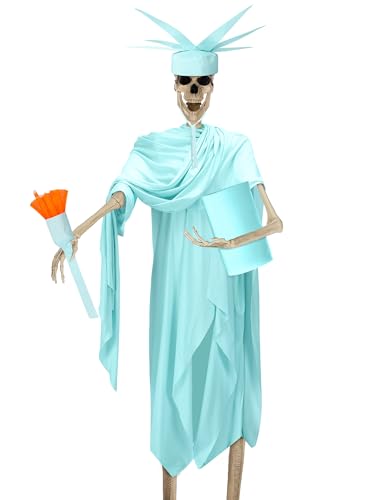 Mepase Freiheitsstatue-Kostüm-Set für 3,6 m große Skelette, 4-teiliges Lady Liberty-Kostüm und Zubehör, inklusive Krone, Robe, Taschenlampe und Buch für Skelette, Halloween, übergroße Dekoration Mepase Freiheitsstatue-Kostüm-Set für 3,6 m große Skelette, 4-teiliges Lady Liberty-Kostüm und Zubehör, inklusive Krone, Robe, Taschenlampe und Buch für Skelette, Halloween, übergroße Dekoration von Mepase